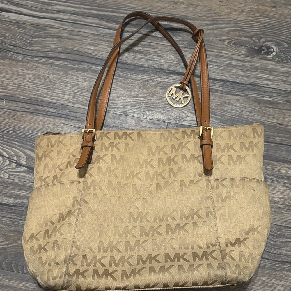 Michael Kors Brown MK Logo Shoulder Bag with wallet